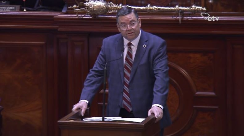 South Carolina Rep. John McCravy sponsored the state's version of a "heartbeat bill." Screen capture from South Carolina ETV.