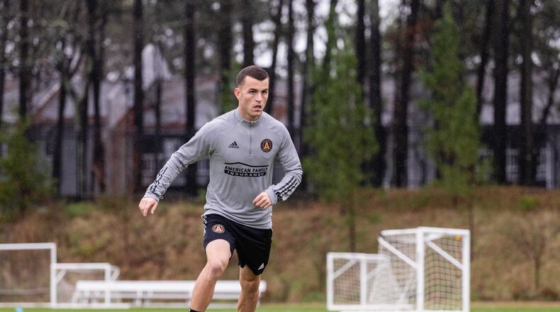 Photos of Brooks Lennon during training at Atlanta United Training Ground in Marietta, Georgia , on Monday January 13, 2020. (Photo by Jacob Gonzalez/Atlanta United)