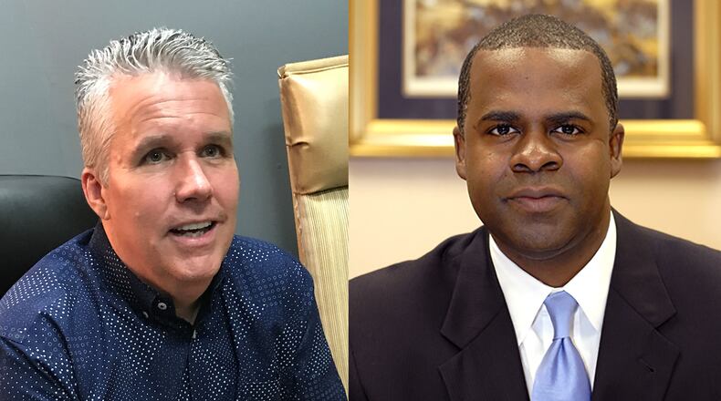 Sports host John Kincade of the Fan got into a Twitter tiff with Atlanta Mayor Kasim Reed. CREDIT: Rodney Ho/rho@ajc.com (left) and publicity shot (right)