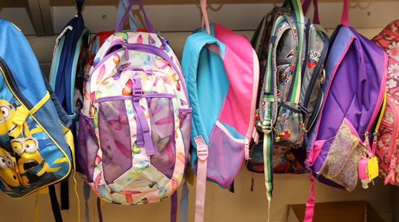 Gateway Center, based in Atlanta, will use the donated backpacks and reusable water bottles for the homeless. Donations came from Rocky Mount Elementary School in Marietta. (Courtesy of Cobb County School District)