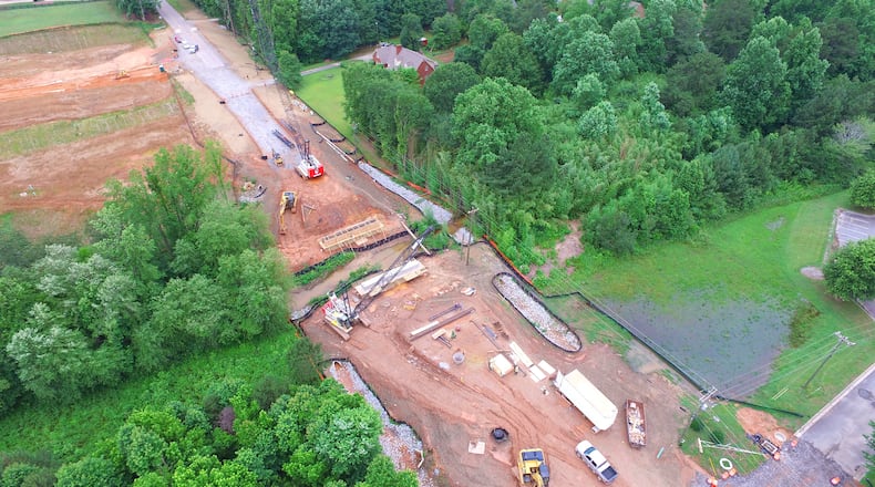Construction continues to replace Whitehead Road bridge in Sugar Hill. (Courtesy City of Sugar Hill)