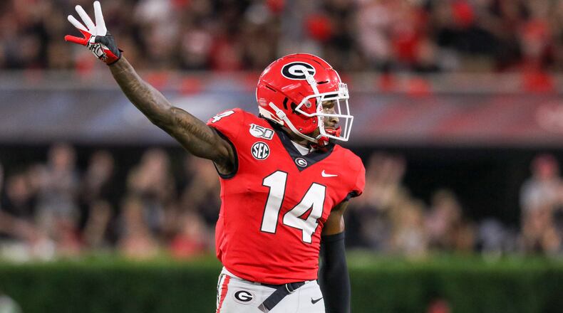 Georgia defensive back DJ Daniel (14) during the Bulldogs' game against the Notre Dame Saturday, Sept. 21, 2019, on Dooley Field at Sanford Stadium in Athens. (Chamberlain Smith/UGA)