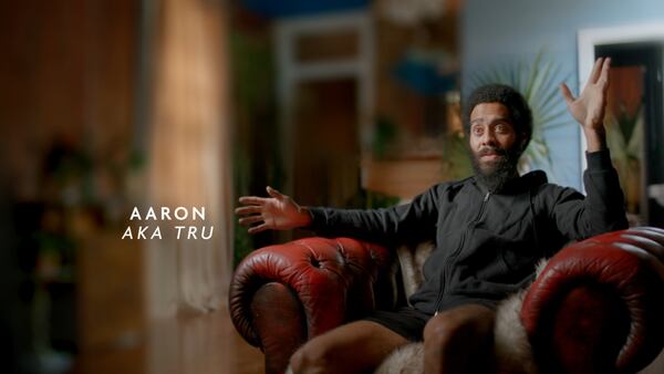 Aaron Dixon, a former member of Eligio Bishop's group Carbon Nation, spoke with Benjamin Zand for Zand's Hulu documentary "The Cult of Natureboy," accusing Bishop of running a cult. (Hulu screenshot)