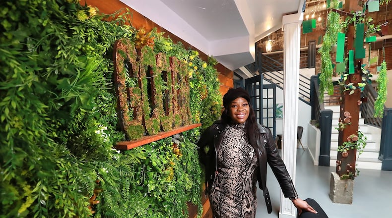 Jasmine Crowe-Houston, founder of Goodr, at her environmentally themed offices promoting Feed More Waste Less on Monday, Jan. 27, 2020, in Atlanta. CURTIS COMPTON / CCOMPTON@AJC.COM