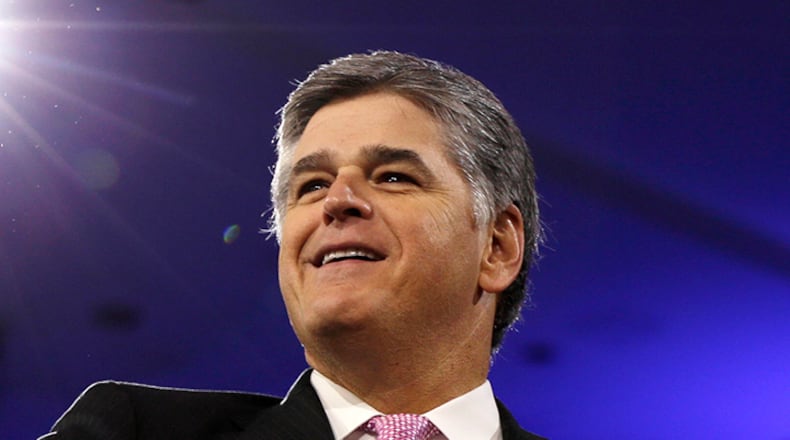 In this March 4, 2016 file photo, Sean Hannity of Fox News appears at the Conservative Political Action Conference (CPAC) in National Harbor, Md.