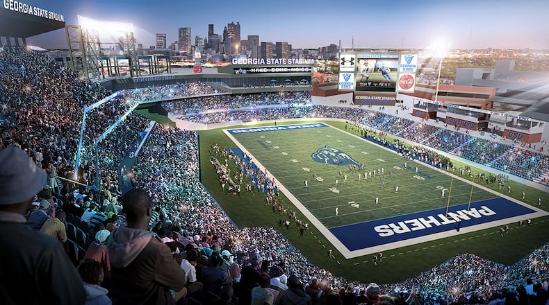 A rendering of how Turner Field will look as a football stadium.