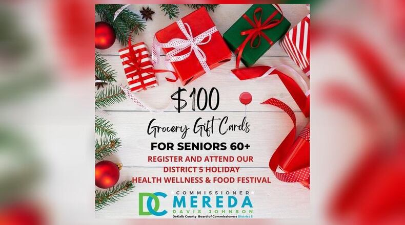 A flyer for a gift card giveaway in DeKalb County.