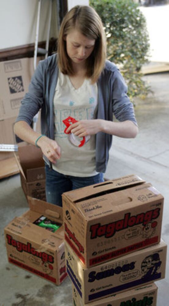 Girl Scout cookies for the troops