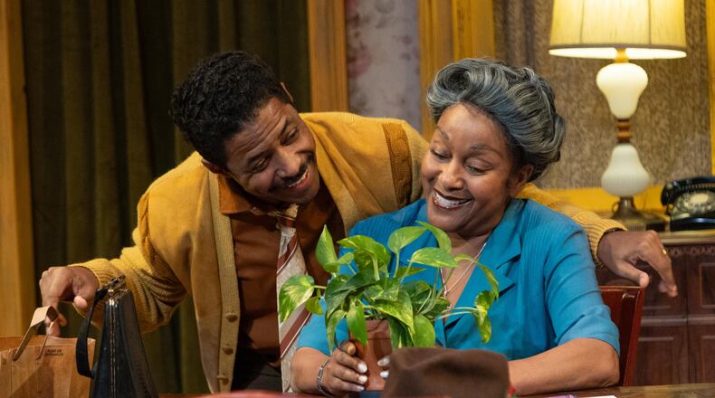 Amari Cheatom (left) and Jen Harper star in "A Raisin in the Sun," a coproduction of Theatrical Outfit and Dominion Entertainment, running at Theatrical Outfit through Oct. 6. (Courtesy of Casey Gardner Ford)