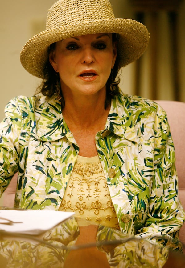 Diane McIver, CEO of Corey Airport Services, appears at a news conference in 2010.