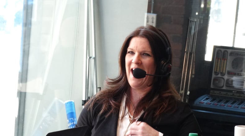 680/The Fan radio host Sandra Golden at Stats in downtown Atlanta for an on-location show Dec. 4, 2015.