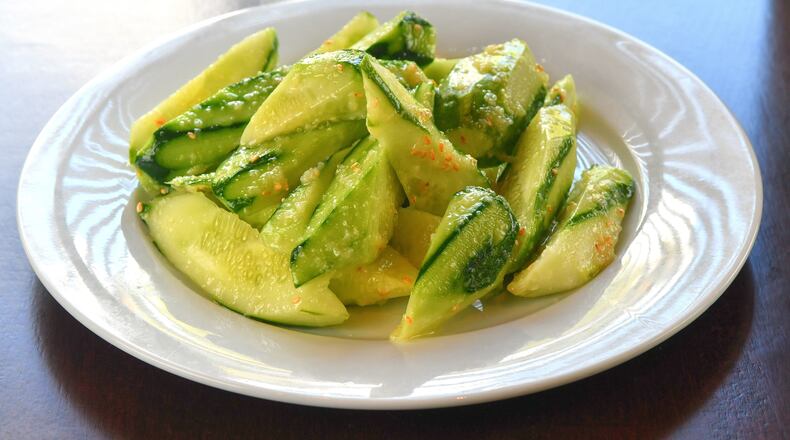 Masterpiece’s Cucumber with Mashed Garlic. (Chris Hunt for The Atlanta Journal-Constitution)