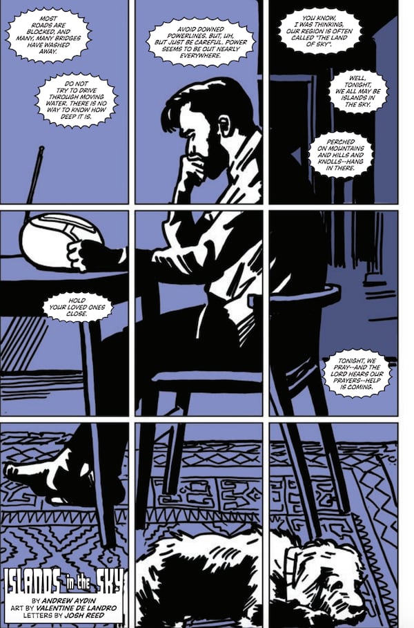 A page from Andrew Aydin's story in "Islands in the Sky."
(Courtesy of Good Trouble Productions)