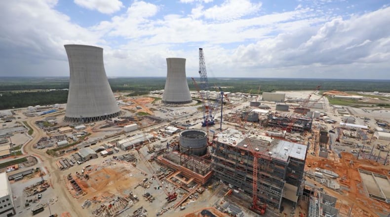 The cooling towers for Plant Vogtle reactors Nos. 3 and 4. Special/Georgia Power