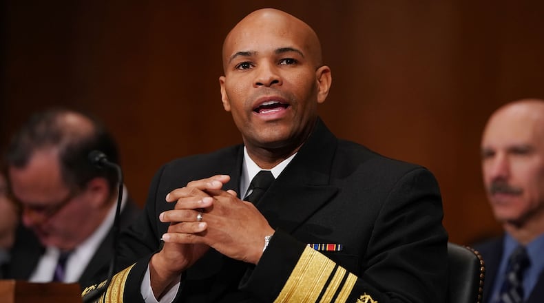 WASHINGTON, DC - NOVEMBER 15:  U.S. Surgeon General Jerome Adams testifies before the Senate Health, Education, Labor and Pensions Committee in the Dirksen Senate Office Building on Capitol Hill November 15, 2017 in Washington, DC. Adams testified about community-level health promotion programs and businesses that offer incentives to employees that practice healthy lifestyles.  (Photo by Chip Somodevilla/Getty Images)