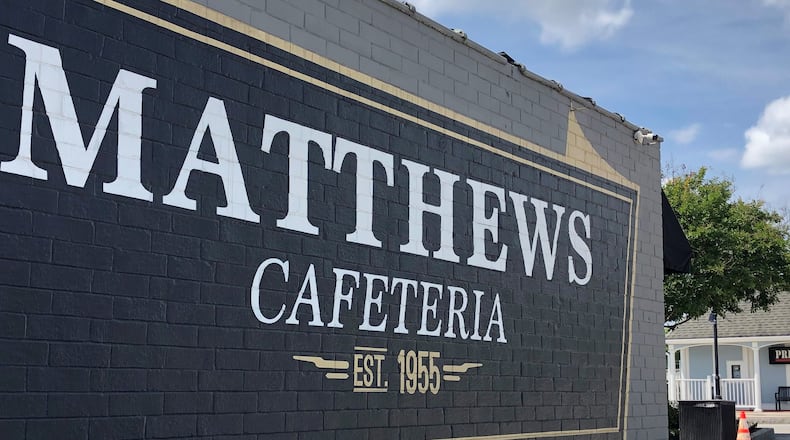 The sign at the historic Matthews Cafeteria in downtown Tucker. Contributed by Wendell Brock