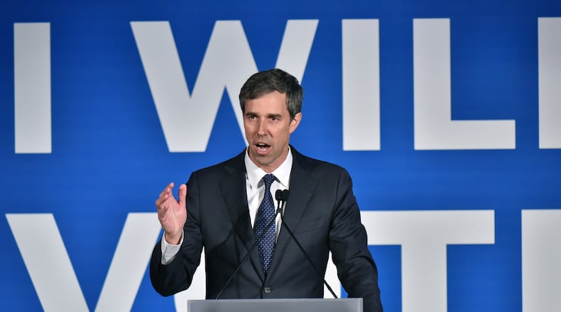 June 6, 2019 Atlanta - Ex-Rep. Beto O'Rourke speaks during  the DNC's IWillVote Gala at Flourish Atlanta on Thursday, June 6, 2019. White House hopefuls court Georgia: Presidential candidates swarmed Atlanta on Thursday for a convention geared at African-American strategists and a joint fundraiser featuring four of the best known Democratic contenders on the same stage. HYOSUB SHIN / HSHIN@AJC.COM