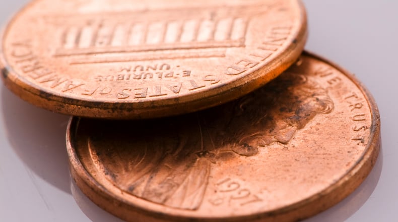 By ending production of new pennies, the Treasury expects an immediate annual savings of $56 million in reduced material costs. (Calamityjohn/Dreamstime/TNS)