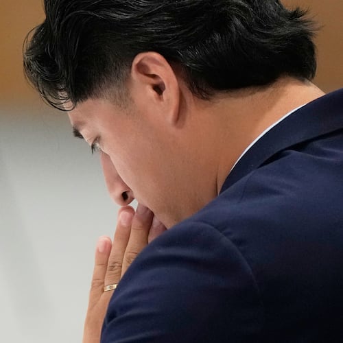 Ronaldo Salgado speaks during an oversight forum on Friday, July 24, 2026, in Houston, about the death of his father, Lorenzo Salgado Araujo, who was shot and killed by an ICE officer. (AP Photo/Ashley Landis)