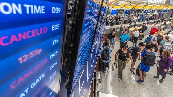 Canceled flights greeted Hartsfield-Jackson's Delta flyers during July's Crowdstrike outage. 