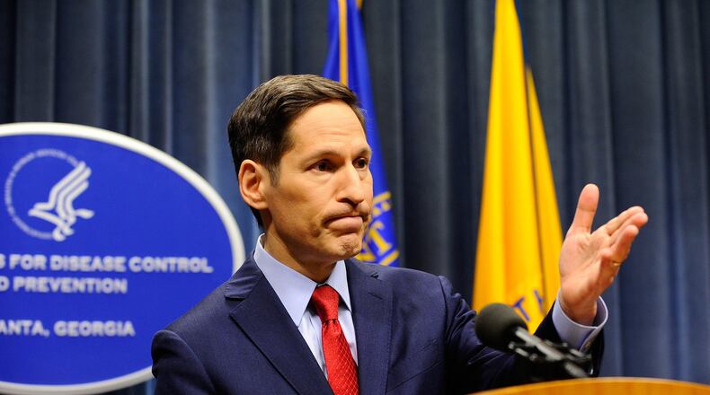 In October, CDC Director Tom Frieden addressed the media about Ebola developments during a briefing at CDC headquarters in Atlanta. On Wednesday, in response to yet another mistake at a CDC lab, Frieden said in a statement: “I am troubled by this incident in our Ebola research laboratory in Atlanta.” (David Tulis / AJC Special)