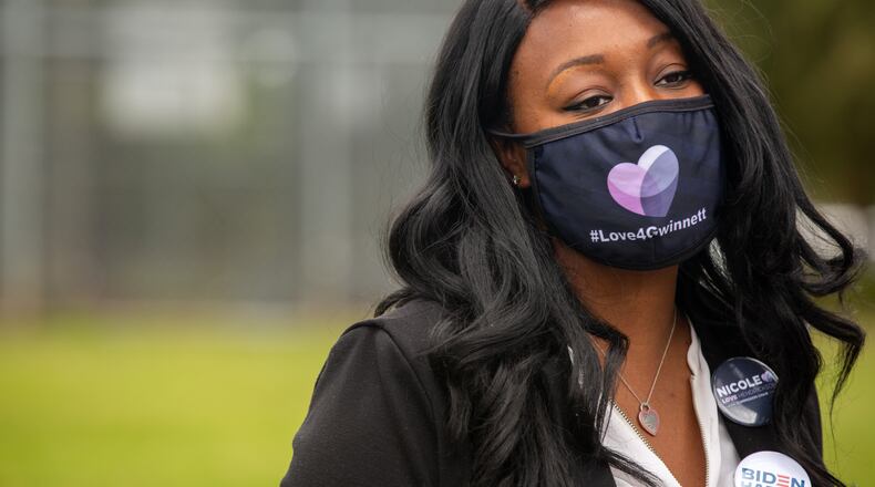 Nicole Love Hendrickson was sworn in Monday as the new chairwoman of the Gwinnett County commission. (Rebecca Wright for the Atlanta Journal-Constitution) AJC FILE PHOTO