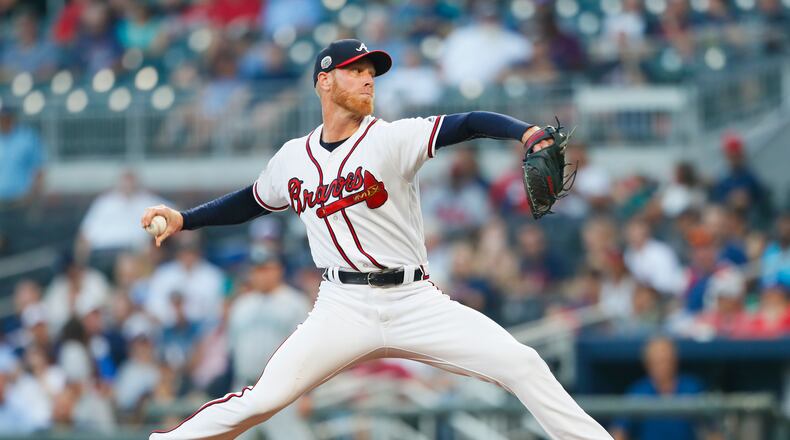 Braves pitcher Mike Foltynewicz  had an impressive midseason run, then slumped and went 1-8 with a 7.27 ERA in his last nine starts before sustaining a season-ending finger cut Sept. 14. (AP Photo/Todd Kirkland)