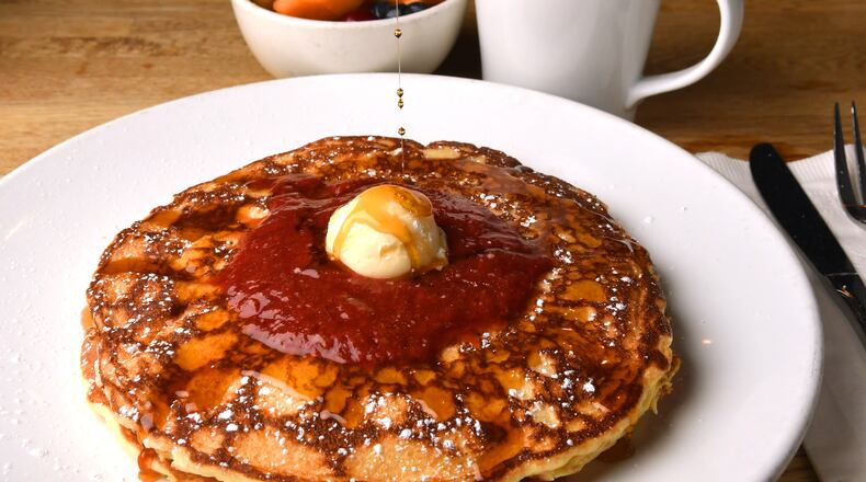 Osteria 832′s Lemon Ricotta Pancakes. (Chris Hunt for The Atlanta Journal-Constitution)