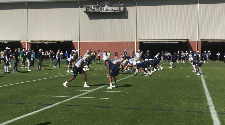 The Georgia Tech football team went through its second session of spring practice on Thursday, March 28, 2019, the first spring practice with coach Geoff Collins.