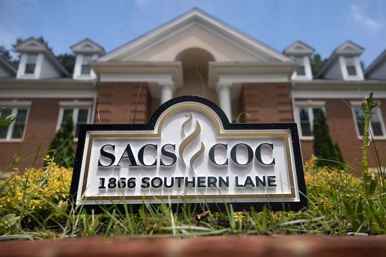A view of the Southern Association of Colleges and Schools in Decatur on July 27, 2026. The college accreditor is changing its name to The Commission on Colleges and Universities. (Arvin Temkar/AJC)