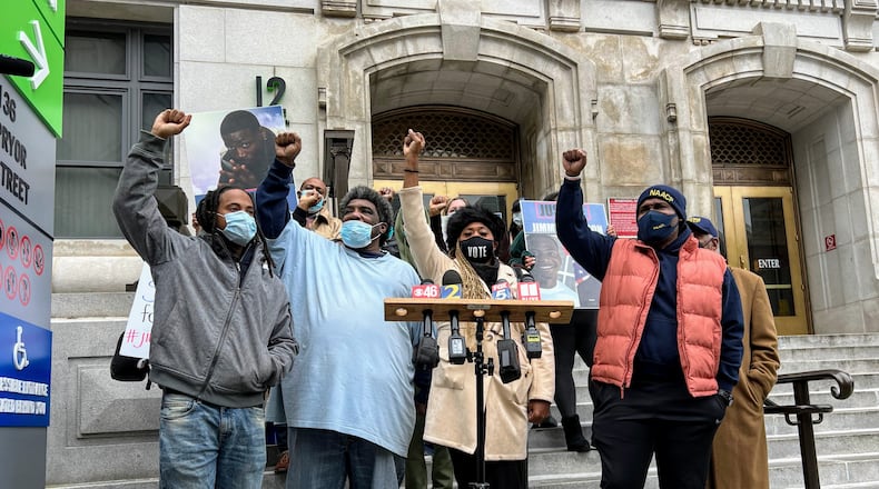 A news conference was held Friday, one day shy of the three-year anniversary of Jimmy Atchison's shooting death by an Atlanta police officer. (Henri Hollis / Henri.Hollis@ajc.com)