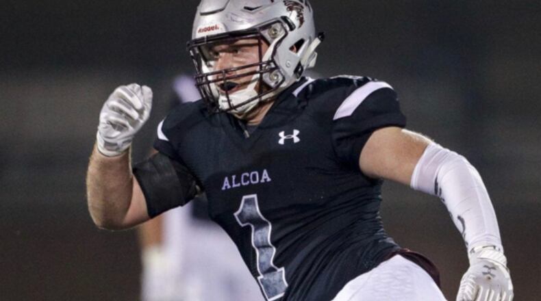 Alcoa (Tenn.) High defensive end Grey Carroll earned all-state recognition as a sophomore and junior. (Photo courtesy Grey Carroll)