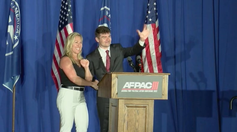 U.S. Rep. Marjorie Taylor Greene has faced heavy criticism within the Republican Party since appearing Friday at a white nationalist rally where there were cheers for Russian President Vladimir Putin. “Morons. I have morons on my team,” U.S. Sen. Mitt Romney told CNN, referring to Greene and Arizona U.S. Rep. Paul Gosar, who also attended the rally.