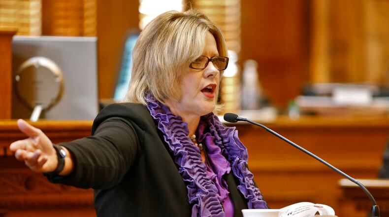 Sen. Renee Unterman, R-Buford, shown here in the state Senate in 2015, will chair a committee on barriers to access to healthcare in Georgia. BOB ANDRES / BANDRES@AJC.COM