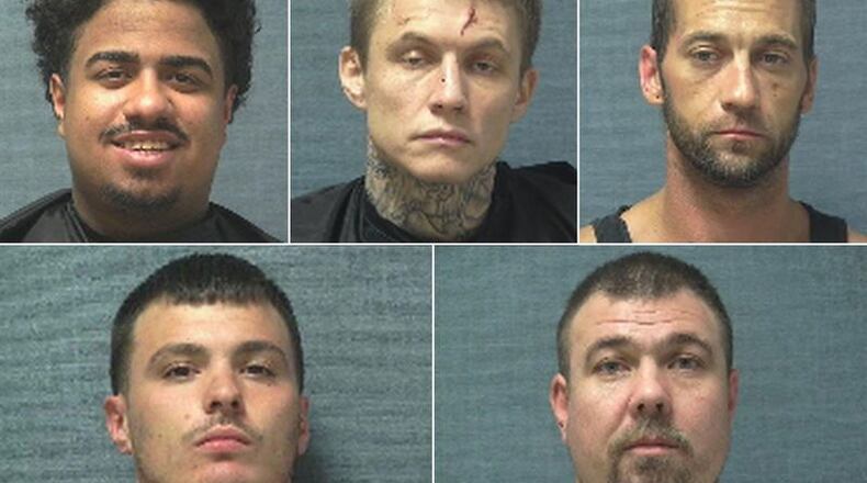 The inmates who escaped from the Stark County Regional Community Correction Center in Louisville, Ohio are (from left to right, top): Jaden Miller, Michael Fisher, Jason Drake; (and from left to right, bottom): Vincent Blanc and Joshua Bingham.