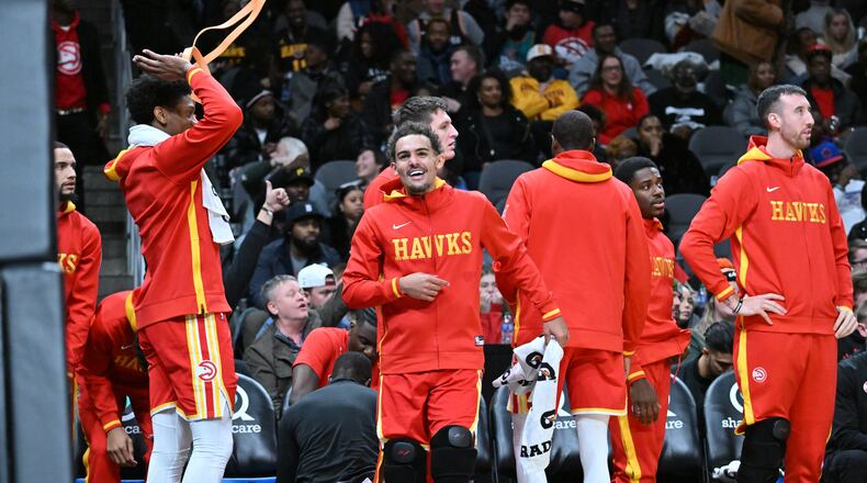 Injuries have riddled the Hawks this season and have kept them from using a fully healthy roster most games. All of the shuffling of the team’s rotation has often left its second unit a little depleted. (Hyosub Shin / Hyosub.Shin@ajc.com)