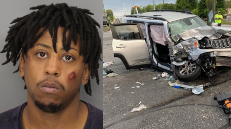 Alfred Antwan Armstead is wanted on 21 charges in connection with a wreck that injured two women in Smyrna on April 24. This mug shot is from a prior arrest in 2017.