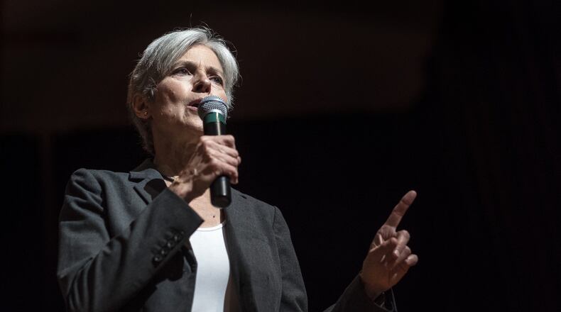 Green Party presidential candidate Jill Stein speaks at an event during the 2016 presidential campaign. Stein had to run in Georgia as a write-in candidate after the Green Party fell about 1,500 signatures short of the amount a federal district judge set after ruling the state’s previous standard was too high. (AUSTIN AMERICAN-STATESMAN / RODOLFO GONZALEZ)