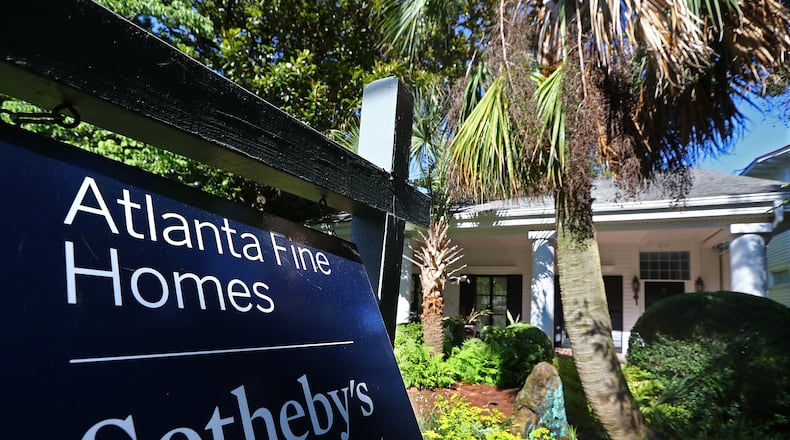An Atlanta Fine Homes is seen for sale on Myrtle Street on Tuesday, May 28, 2019, in Atlanta. Curtis Compton/ccompton@ajc.com