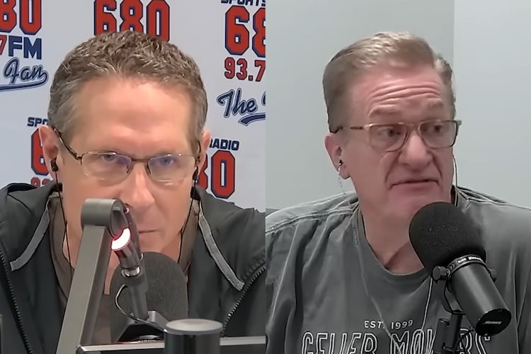 Matt Chernoff (left) and Chuck Oliver, who have been a team at 93.7/680 The Fan sports talk since 2008, have been signed for at least two more years. (Courtesy of 680 The Fan)