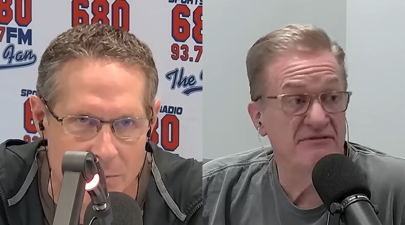 Matt Chernoff (left) and Chuck Oliver have been a team at 93.7/680 The Fan sports talk since 2008 and have been signed for at least two more years. (Courtesy of 680 The Fan)