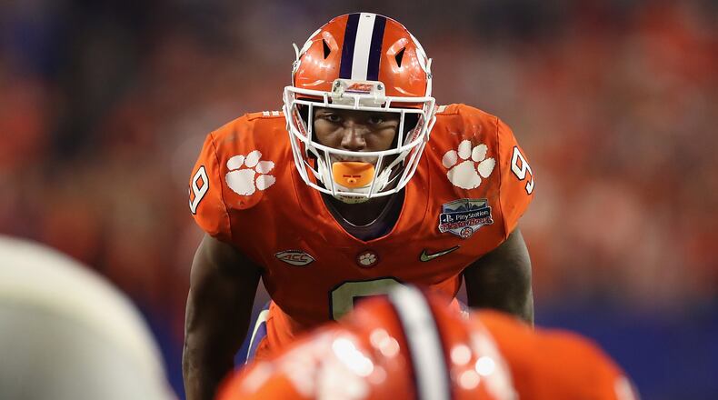 GLENDALE, AZ - DECEMBER 31: Running back Wayne Gallman #9 of the Clemson Tigers lines up during the Playstation Fiesta Bowl against the Ohio State Buckeyes at University of Phoenix Stadium on December 31, 2016 in Glendale, Arizona. The Tigers defeated the Buckeyes 31-0. (Photo by Christian Petersen/Getty Images)