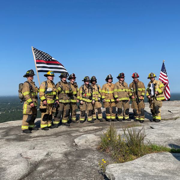 Firefighters summit Stone Mountain every year on Sept. 11 to honor the anniversary of the 9/11 terrorist attacks on the U.S. (Courtesy of Jean Shifrin)