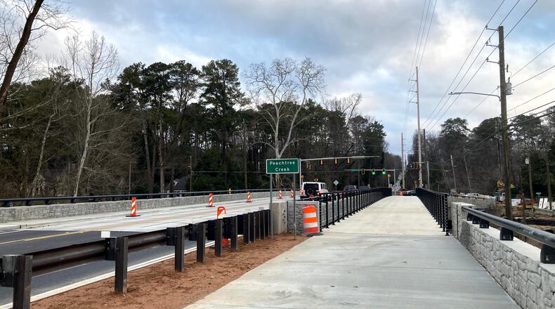GDOT contractors have opened the pedestrian bridge on Ga. 3/Northside Drive at Woodard Way in Fulton County, as progress continues on the Northside Drive at Peachtree Creek Bridge Replacement Project. (Courtesy GDOT)
