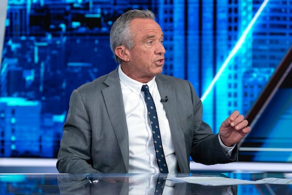 Health and Human Services Secretary Robert F. Kennedy, Jr., speaks during an interview with Martha MacCallum on FOX News Channel’s The Story with Martha MacCallum, Thursday, June 12, 2025 at the FOX News bureau in Washington. (AP Photo/Jose Luis Magana)
