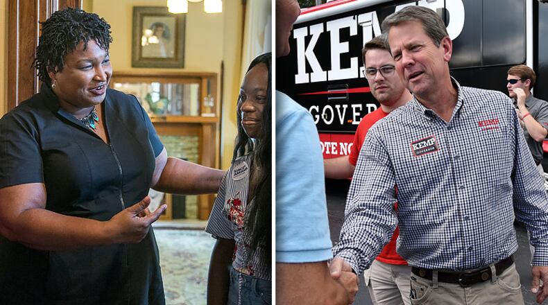 Stacey Abrams (left) and Brian Kemp, candidates for Georgia governor. (AJC file photos)
