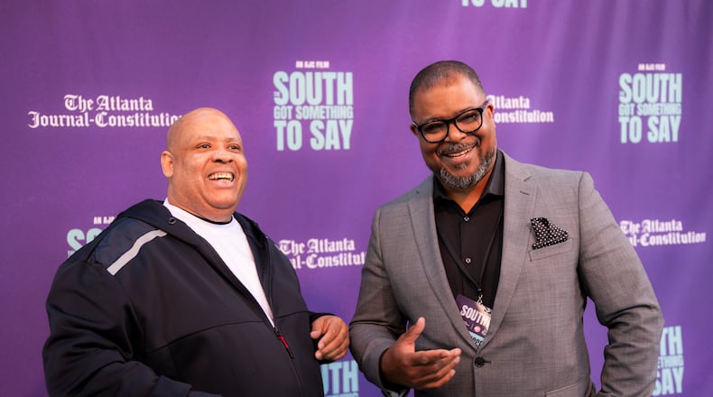 Atlanta rapper MC Shy D and Leroy Chapman, editor-in-chief of The Atlanta Journal-Constitution.
