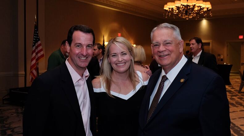 Speaker David Ralston with Georgia GOP chair John Watson and his wife Kimberly in Savannah on Thursday.