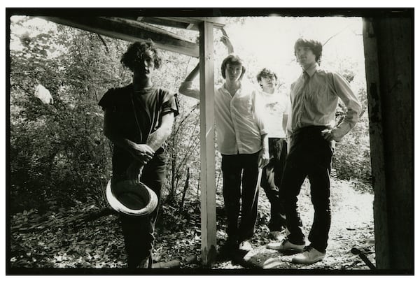 R.E.M. around the time of the band's  debut EP, "Chronic Town."