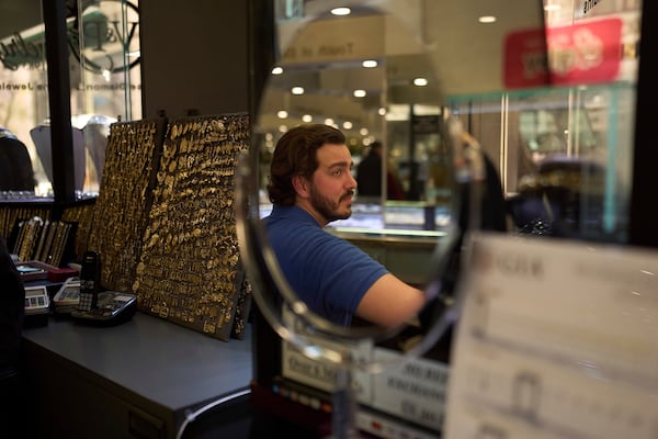 Puzant Berberian, whose family founded V&P Jewelry, sits for a photo at his shop in the St. Vincent Jewelry Center in Los Angeles, Wednesday, April 30, 2025. (AP Photo/Jae C. Hong)
